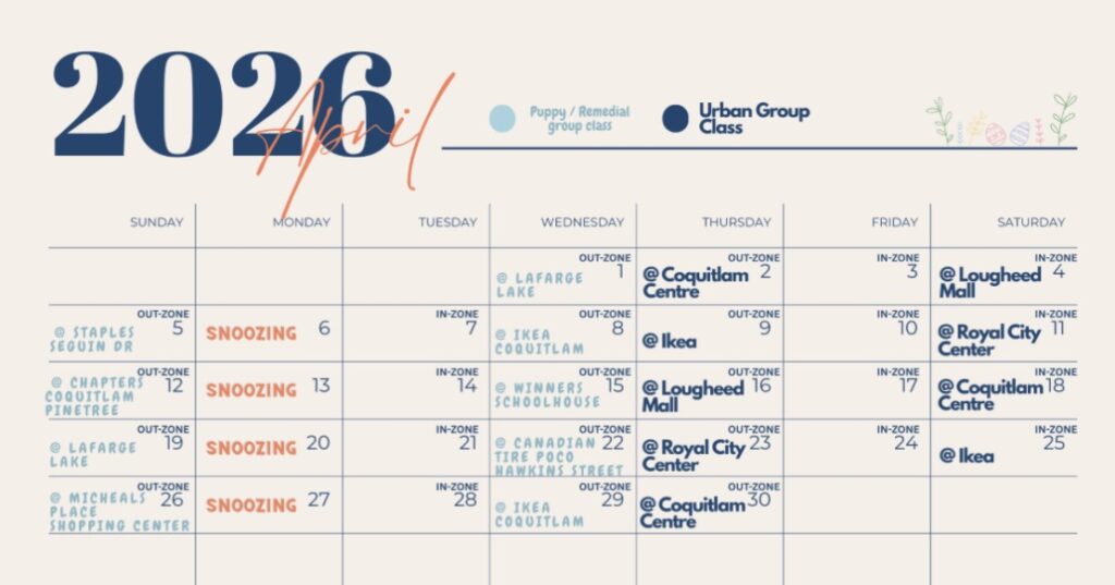 Image of April Calendar Locations. Email or Text for details. 